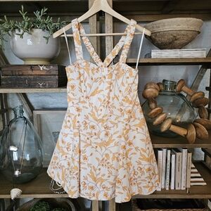 Anthropologie Maeve Sweetheart Leaf Print Mini Dress | Size M